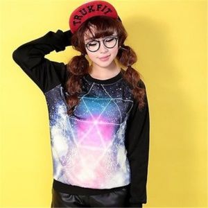 Geometric printed sweater